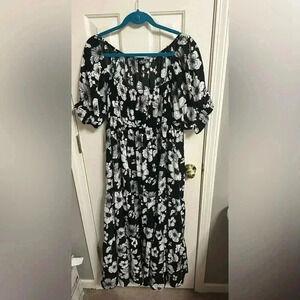 Arula by Altar’d State Tropical Floral Boho Peasant Dress Size X (XL) EUC!!